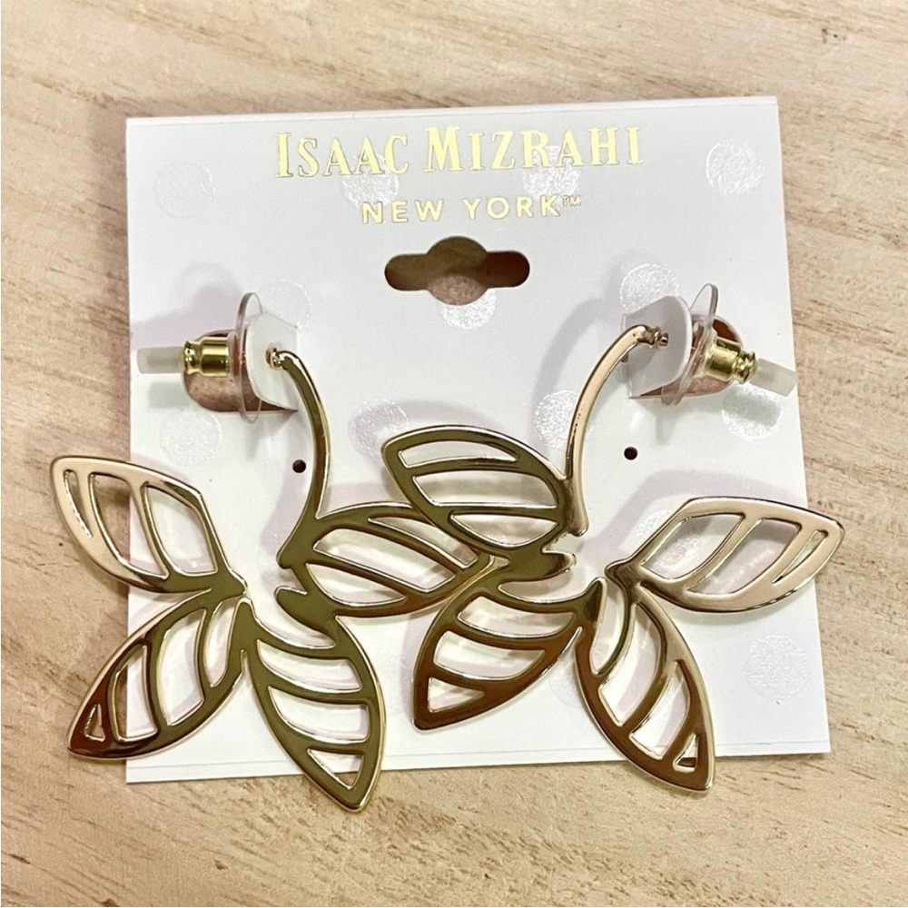 NWT Isaac Mizrahi Gold Flower Earrings
